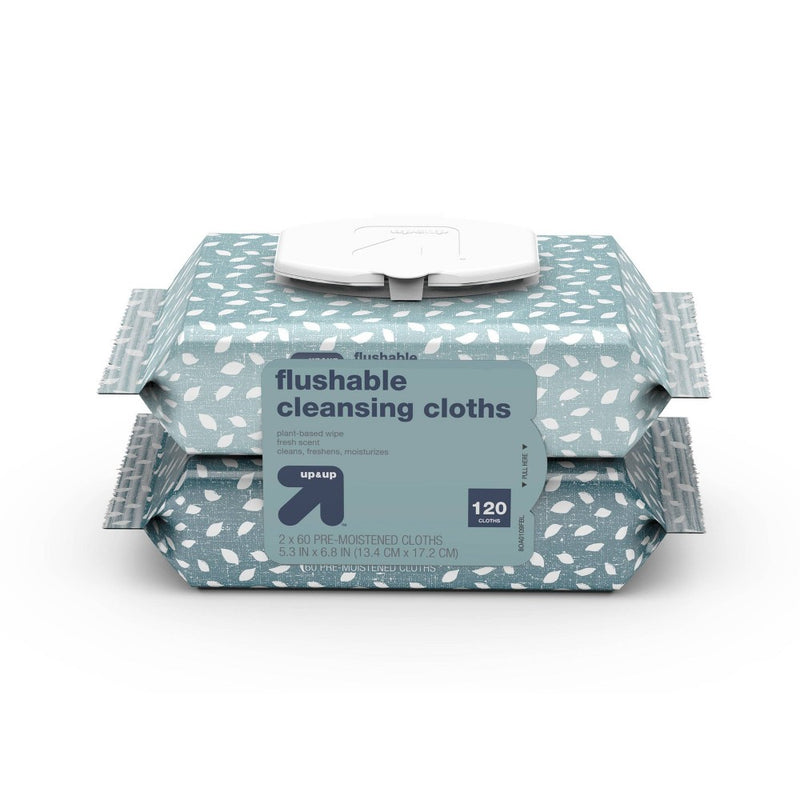 Flushable Cleaning Cloths - Fresh Scent - 2pk/60ct - up & up™