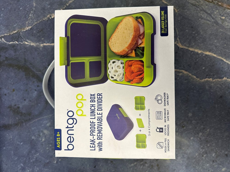 Bentgo Pop Leakproof Bento-Style Lunch Box with Removable Divider-3.4 Cup - Navy Blue/Chartreuse