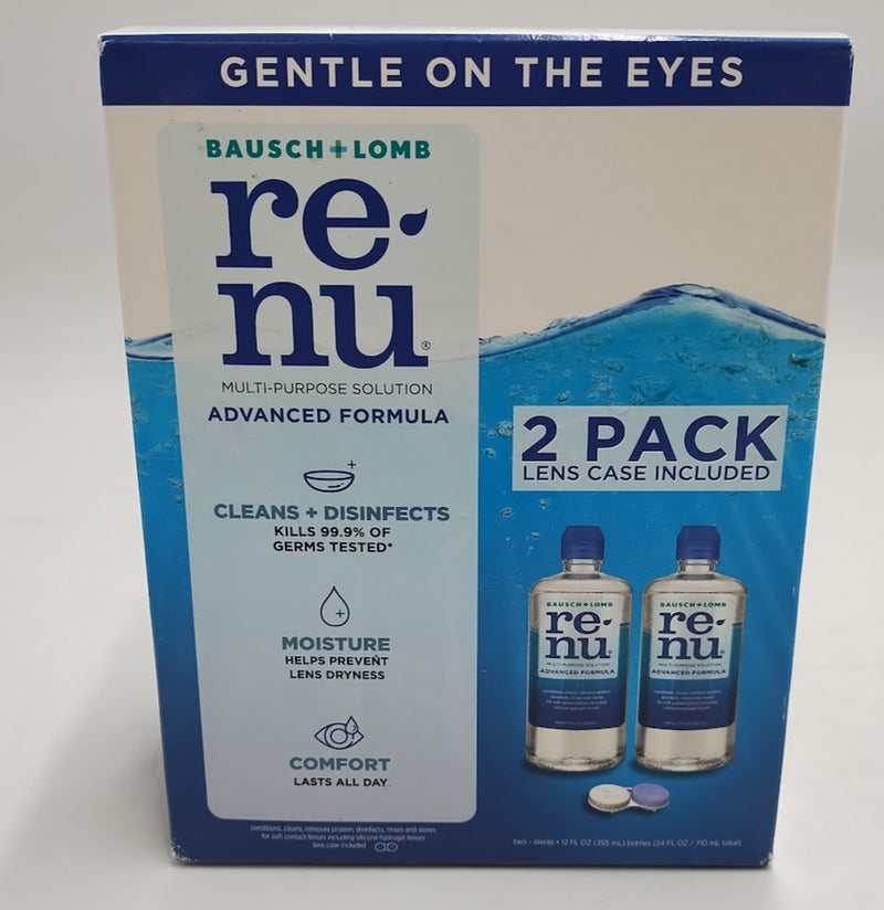 Renu Contact Solution Advanced Triple Disinfectant Formula 24 fl oz EXP: 09/2026