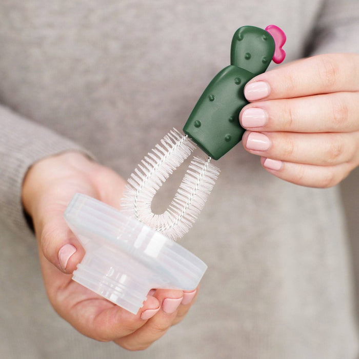 Boon Cacti Bottle Cleaning Brush Set - Brown & Green