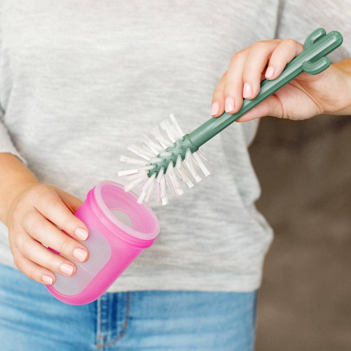 Boon Cacti Bottle Cleaning Brush Set - Brown & Green
