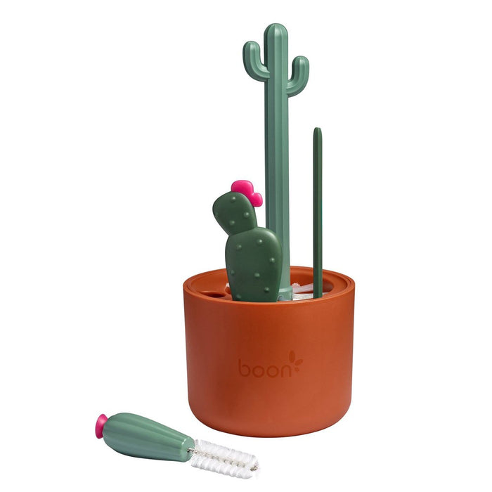 Boon Cacti Bottle Cleaning Brush Set - Brown & Green