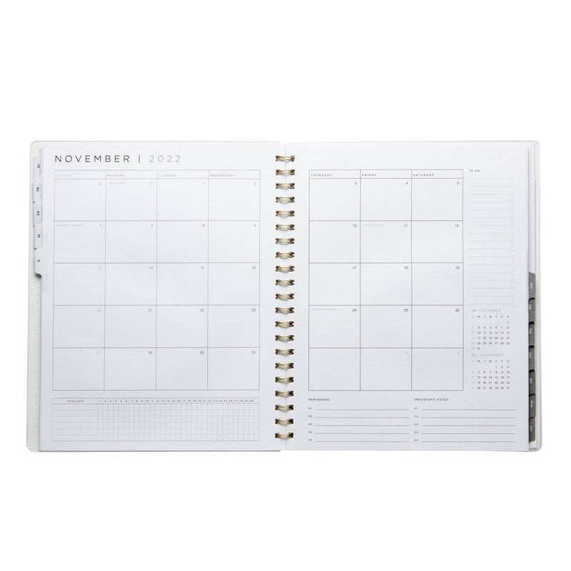 2022-23 Academic Planner 8.75"x11" Weekly Spiral Vegan Leather Black - russell+hazel