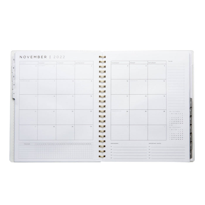 2022-23 Academic Planner 8.75"x11" Weekly Spiral Vegan Leather Black - russell+hazel