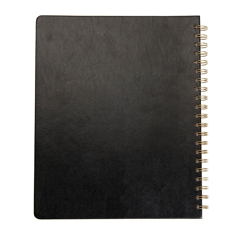 2022-23 Academic Planner 8.75"x11" Weekly Spiral Vegan Leather Black - russell+hazel