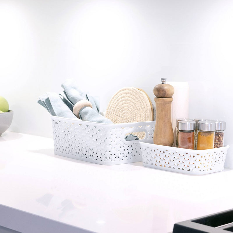 Y-Weave Mini Decorative Storage Basket White - Brightroom™