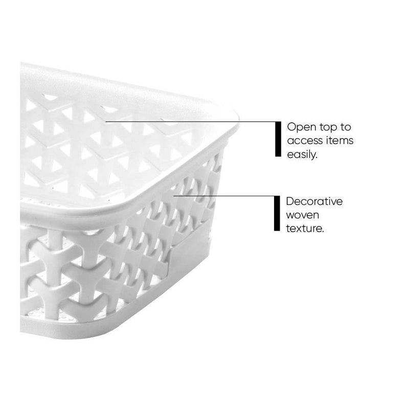 Y-Weave Mini Decorative Storage Basket White - Brightroom™