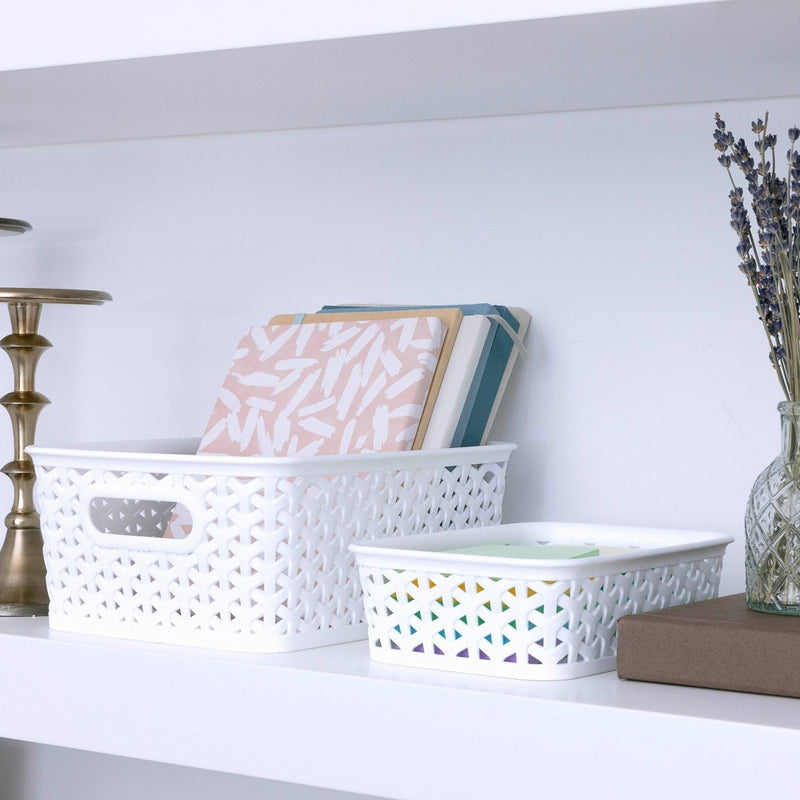 Y-Weave Mini Decorative Storage Basket White - Brightroom™