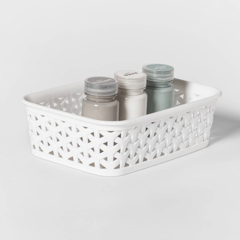 Y-Weave Mini Decorative Storage Basket White - Brightroom™