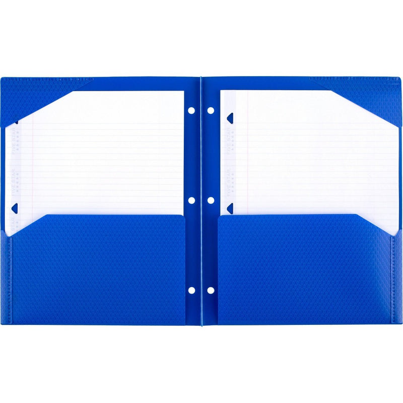 Five Star 2 Pocket Plastic Folder Blue