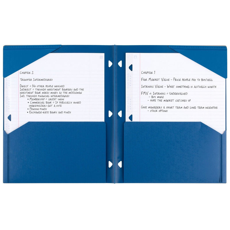 Five Star 2 Pocket Plastic Folder Blue