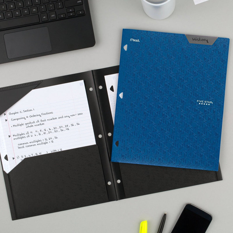 Five Star 2 Pocket Plastic Folder Blue