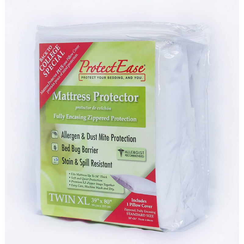 Twin XL Zippered Mattress Protector with Pillow Protector - ProtectEase