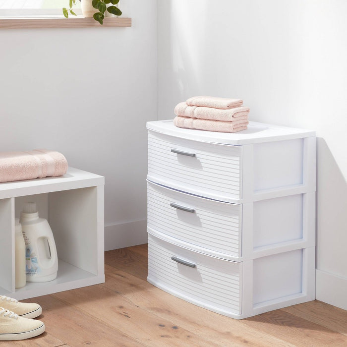 3 Drawer Wide Tower White - Brightroom™