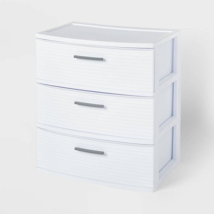 3 Drawer Wide Tower White - Brightroom™