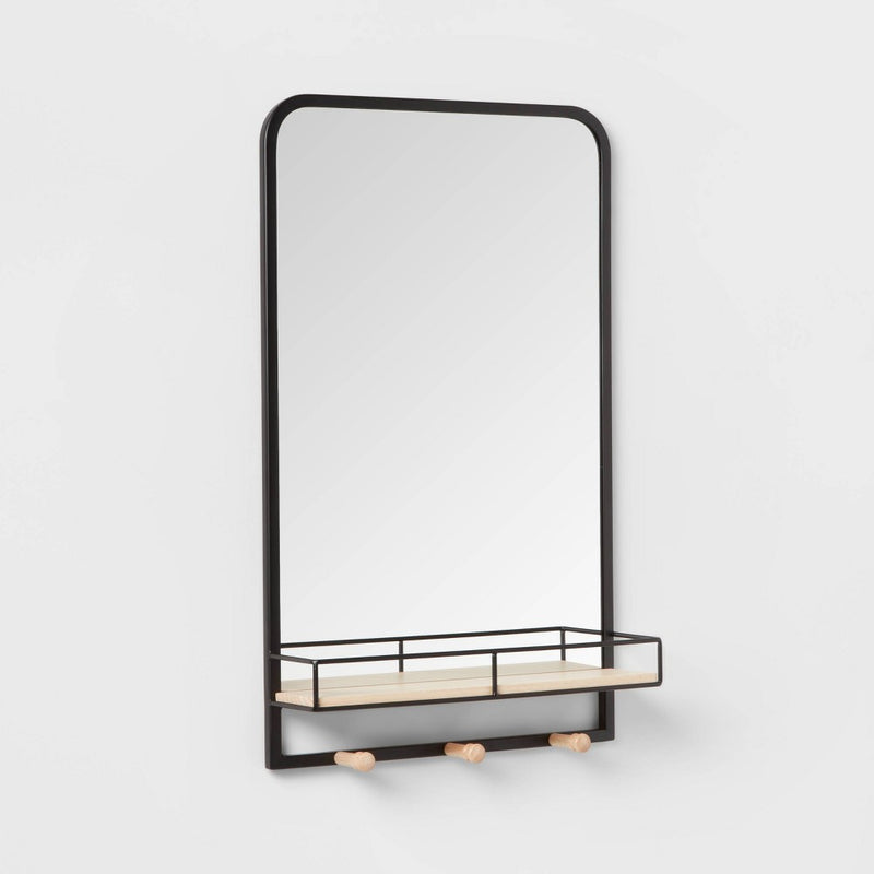 Metal Entryway Organizer with Mirror Large Natural - Brightroom™ (LOCAL PICKUP ONLY)