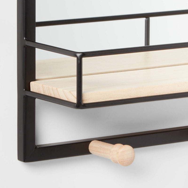 Metal Entryway Organizer with Mirror Large Natural - Brightroom™ (LOCAL PICKUP ONLY)