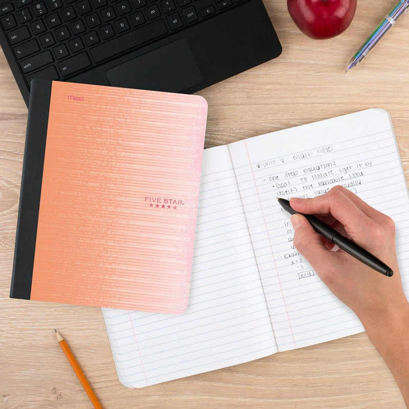 Five Star Wide Ruled Composition Notebook 100 Pages Pink