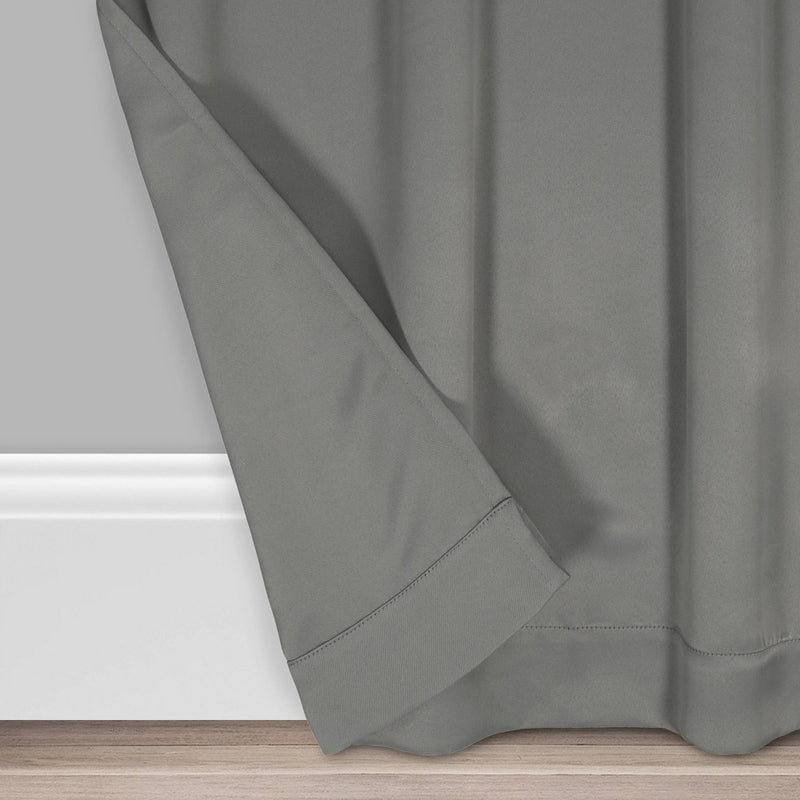 2pk 37"x63" Blackout Shadow Window Curtain Panels Gray - Eclipse