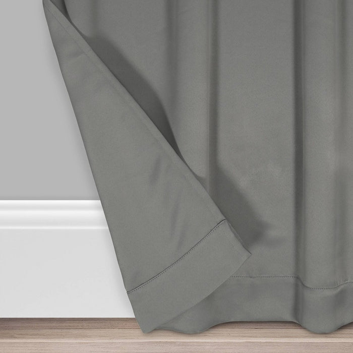 2pk 37"x63" Blackout Shadow Window Curtain Panels Gray - Eclipse