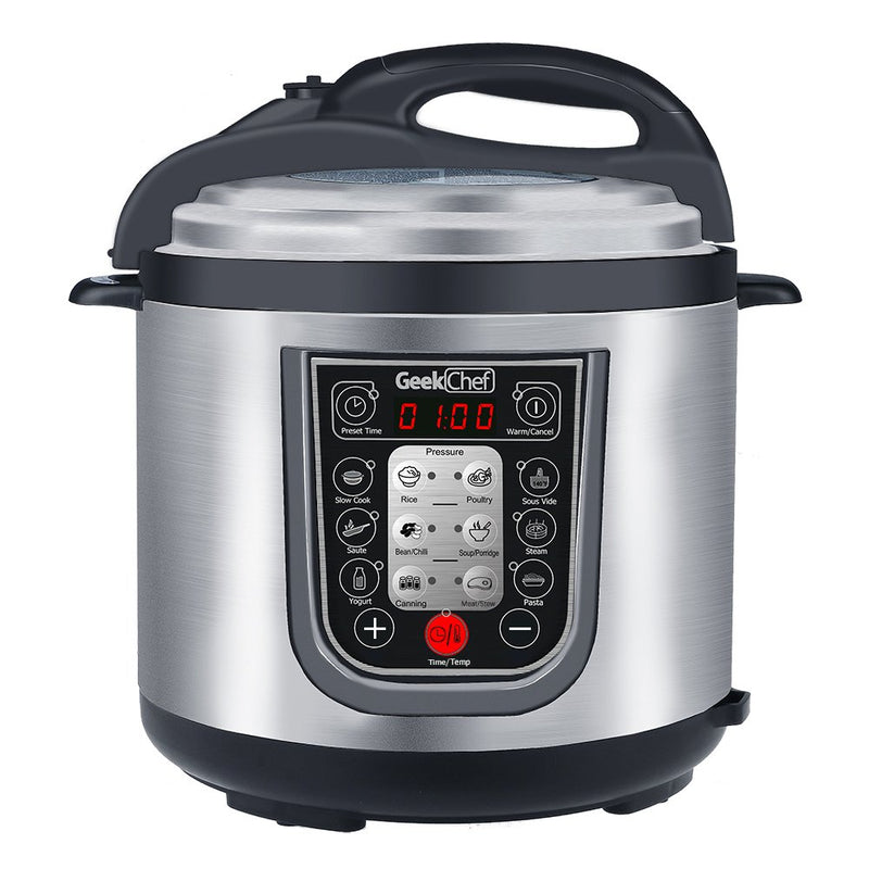 Geekchef New Generation 11-In-1 Multi-Functional Electric Pressure Cooker,Stainless Steel Cooking Pot With Sous Vide Function, 6Qt/1000W