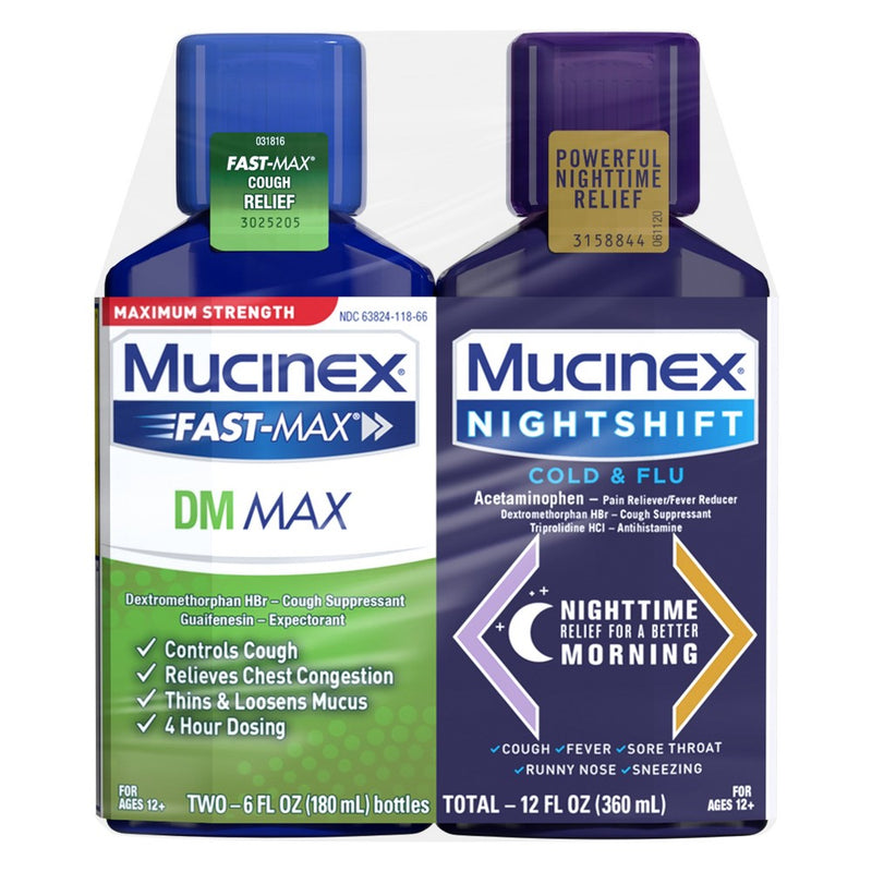 Mucinex DM Max Strength Multi-Symptom Medicine - Day & Night - Liquid - 6fl oz/2ct