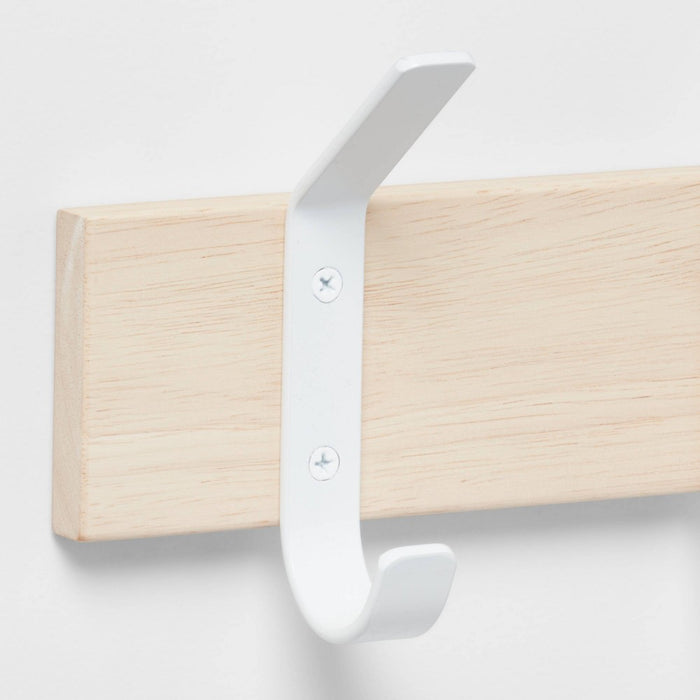 Mixed Material 5 Hooks Rail Matte White - Brightroom™ (LOCAL PICKUP ONLY)