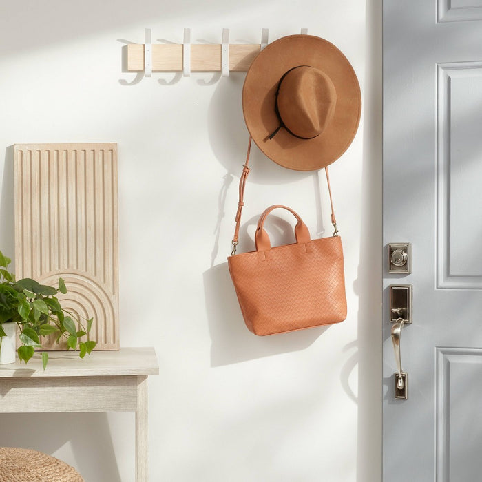 Mixed Material 5 Hooks Rail Matte White - Brightroom™ (LOCAL PICKUP ONLY)