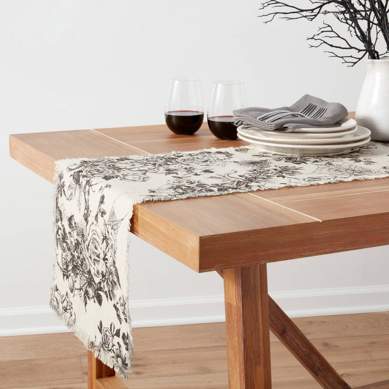 72" x 14" Halloween Cotton Light Floral Table Runner - Threshold™