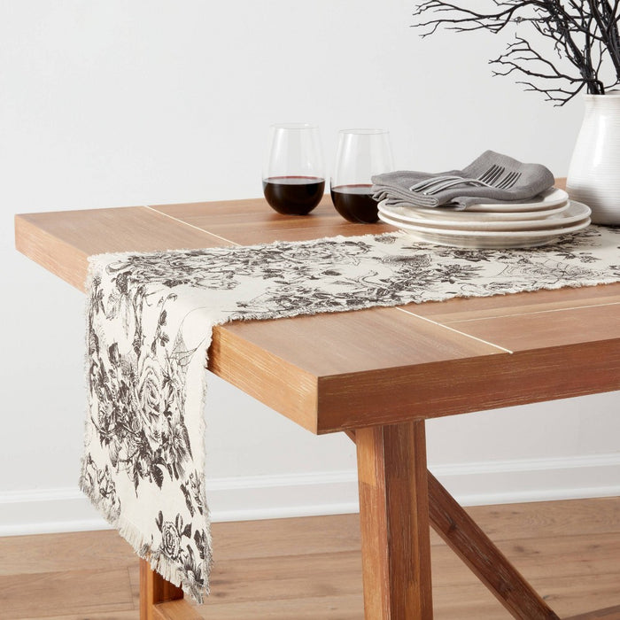 72" x 14" Halloween Cotton Light Floral Table Runner - Threshold™