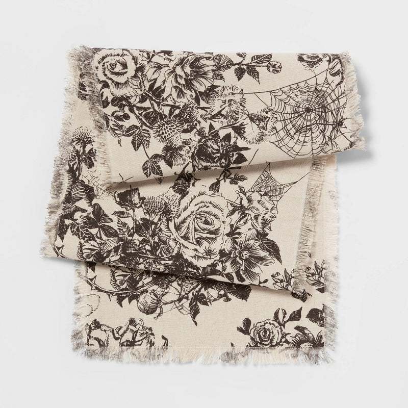 72" x 14" Halloween Cotton Light Floral Table Runner - Threshold™