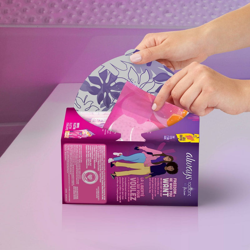 Always Radiant Extra Heavy Flow Absorbency with Flex Foam Pads - Scented - Size 3 - Size 3 - 30ct