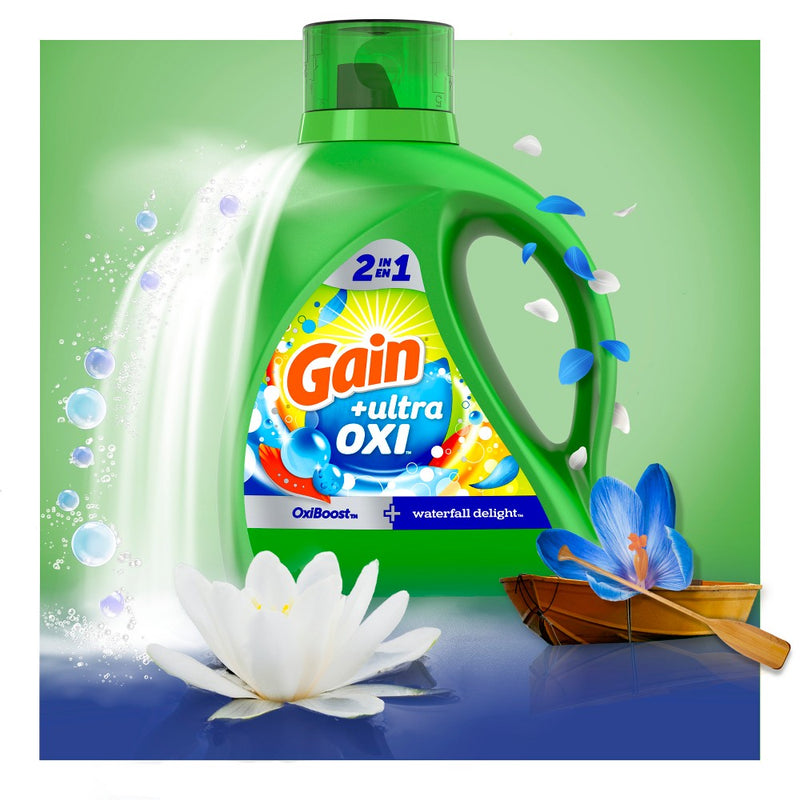 Gain Liquid Oxi Waterfall Laundry Detergent - 184 fl oz