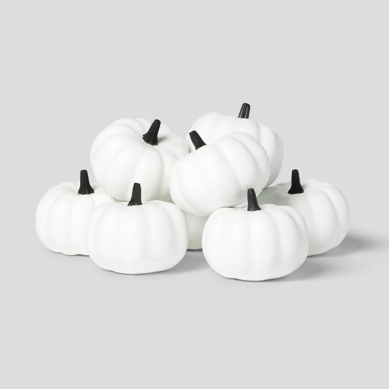 8ct Painted Pumpkins Warm White Halloween Decorative Sculpture Set - Hyde & EEK! Boutique™