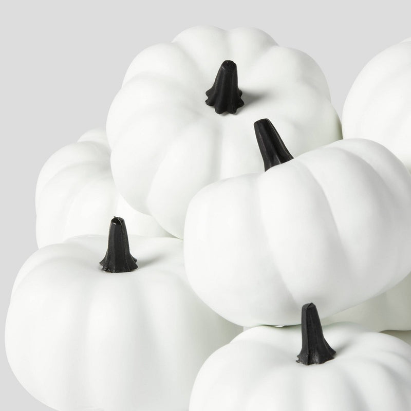 8ct Painted Pumpkins Warm White Halloween Decorative Sculpture Set - Hyde & EEK! Boutique™