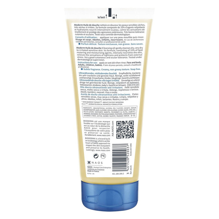 Bioderma Atoderm Cleansing Shower Oil - Fresh - 3.33 fl oz EXP 01/2026