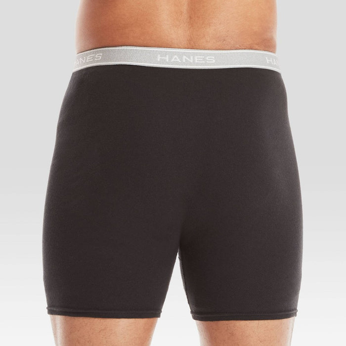 Hanes Men's Super Value Moisture-Wicking Cotton Boxer Briefs 10pk - Black/Gray XL