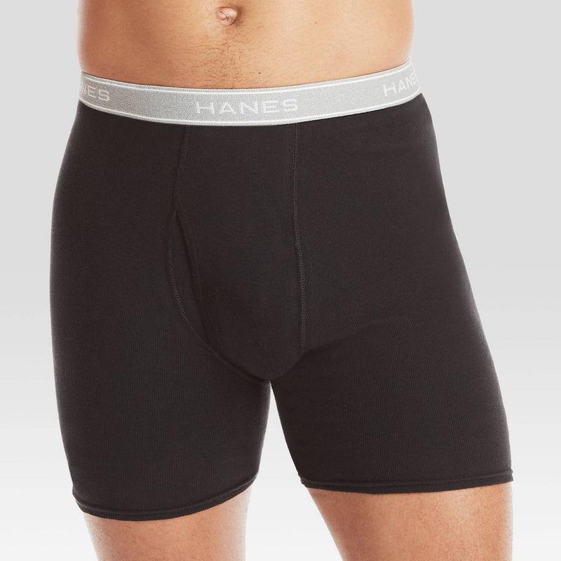 Hanes Men's Super Value Moisture-Wicking Cotton Boxer Briefs 10pk - Black/Gray XL