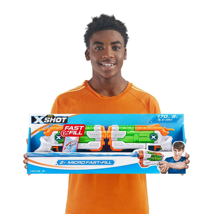 X-Shot Water Fast-Fill Micro Water Blaster Toy 2pk by ZURU - S