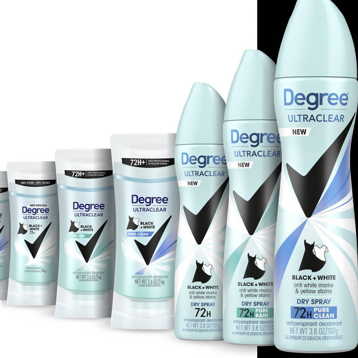 Degree Ultraclear Black + White Pure Clean 72-Hour Antiperspirant & Deodorant - 2.6oz