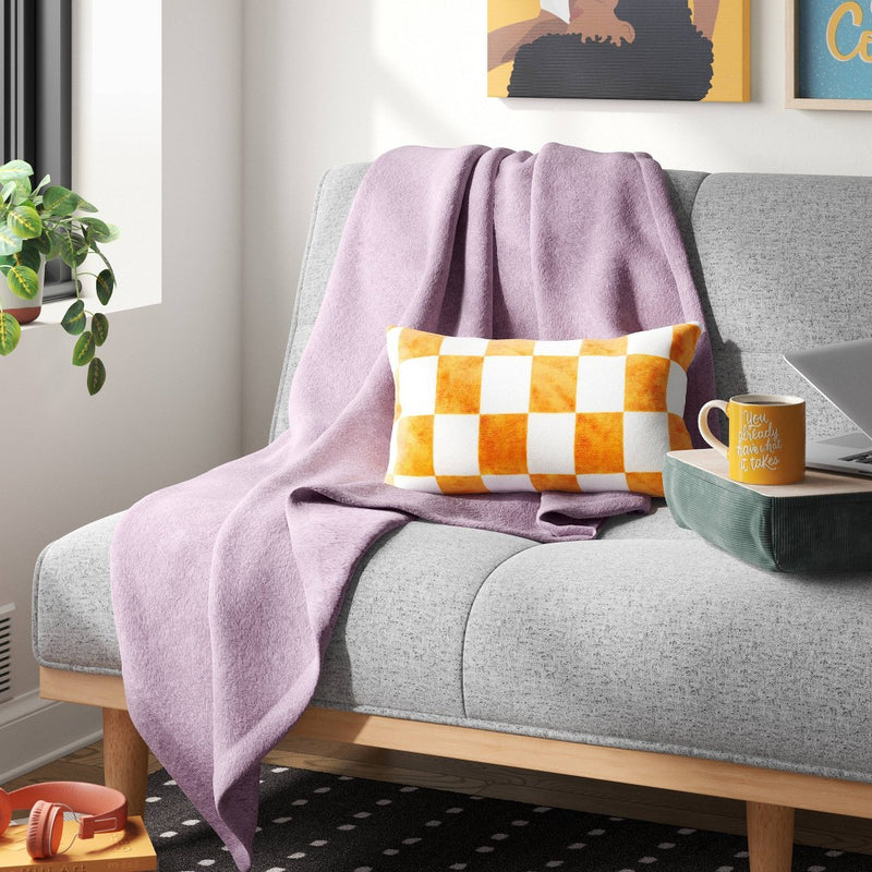Checkerboard Lumbar Throw Pillow Yellow - Room Essentials™