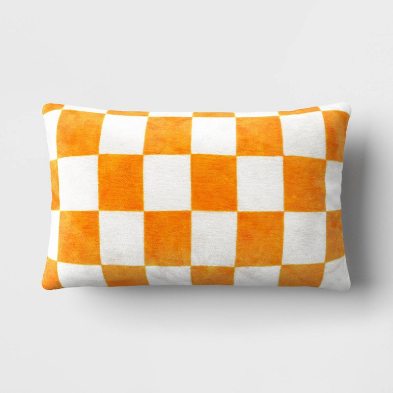 Checkerboard Lumbar Throw Pillow Yellow - Room Essentials™