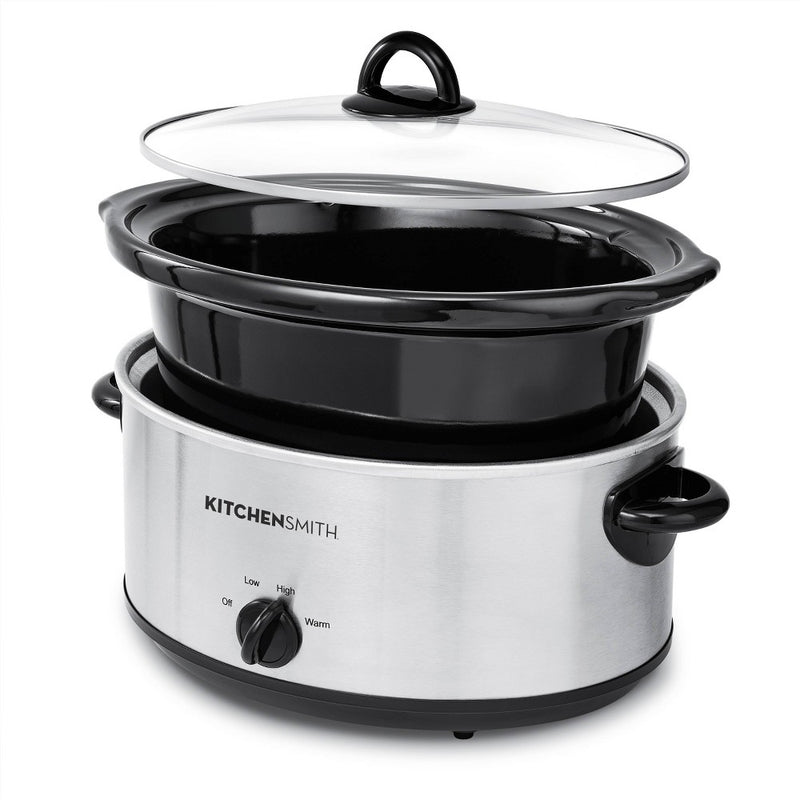 KitchenSmith by Bella 6qt Manual Slow Cooker - Stainless Steel