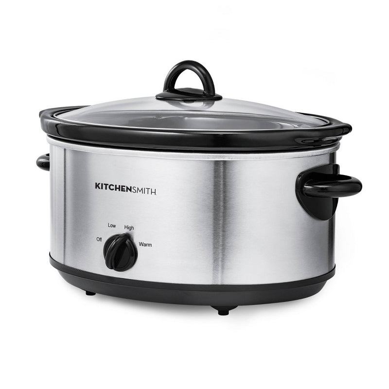 KitchenSmith by Bella 6qt Manual Slow Cooker - Stainless Steel