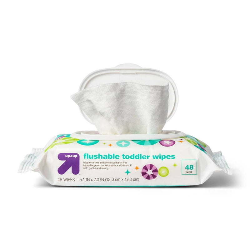 Toddler and Family Flushable Unscented Wipes - single packs