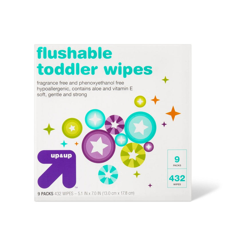 Toddler and Family Flushable Unscented Wipes - single packs