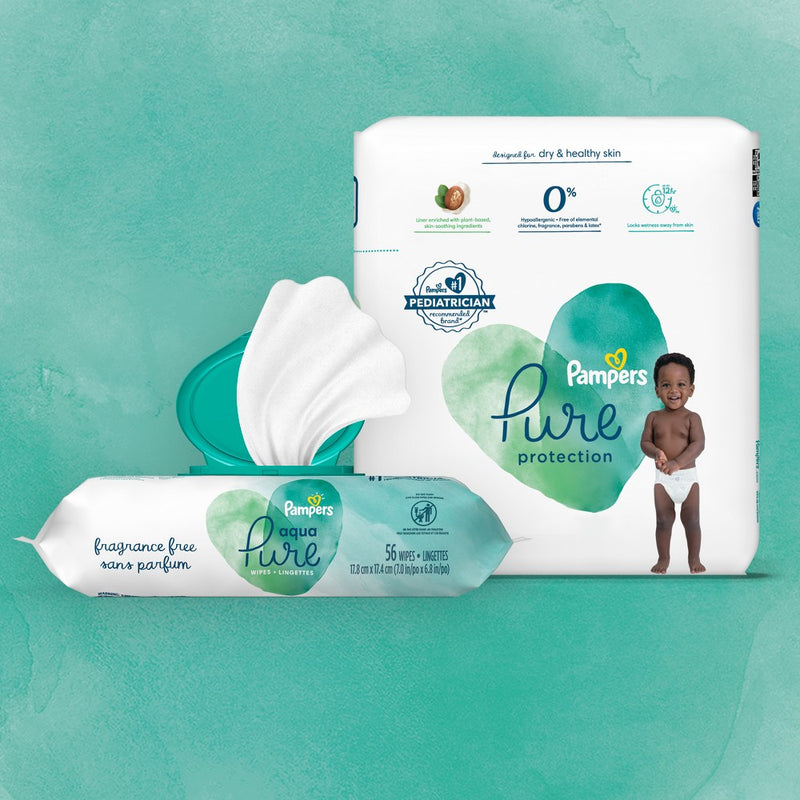 Pampers Pure Protection Disposable Diapers Enormous Pack - Size 7 - 60ct