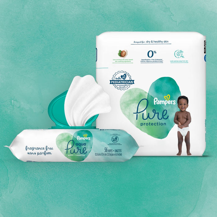 Pampers Pure Protection Disposable Diapers Enormous Pack - Size 7 - 60ct