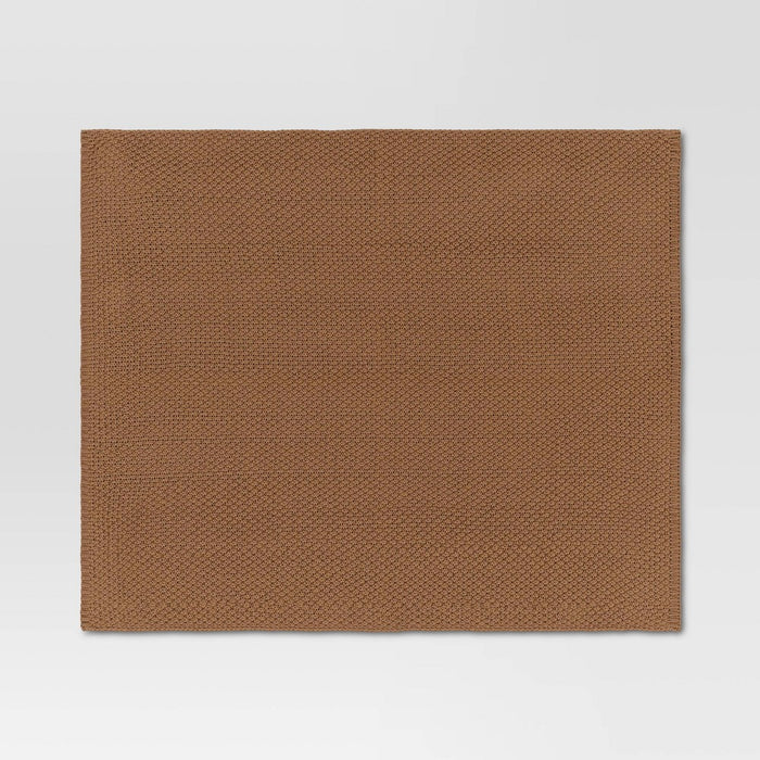 Oversized Recycled Knit Throw Blanket Brown - Threshold™