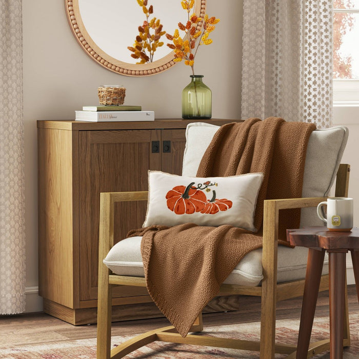 Oversized Recycled Knit Throw Blanket Brown - Threshold™